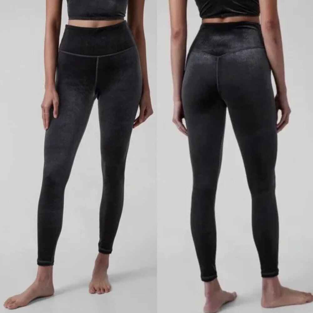 Athleta Elation Velvet Tight Leggings in Black, size 1X